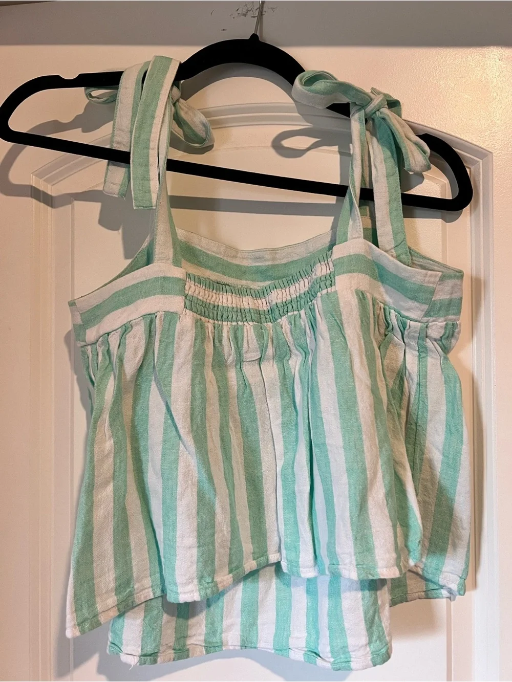 Stoney Clover Lane Mint & White Striped Tie-Shoulder Set